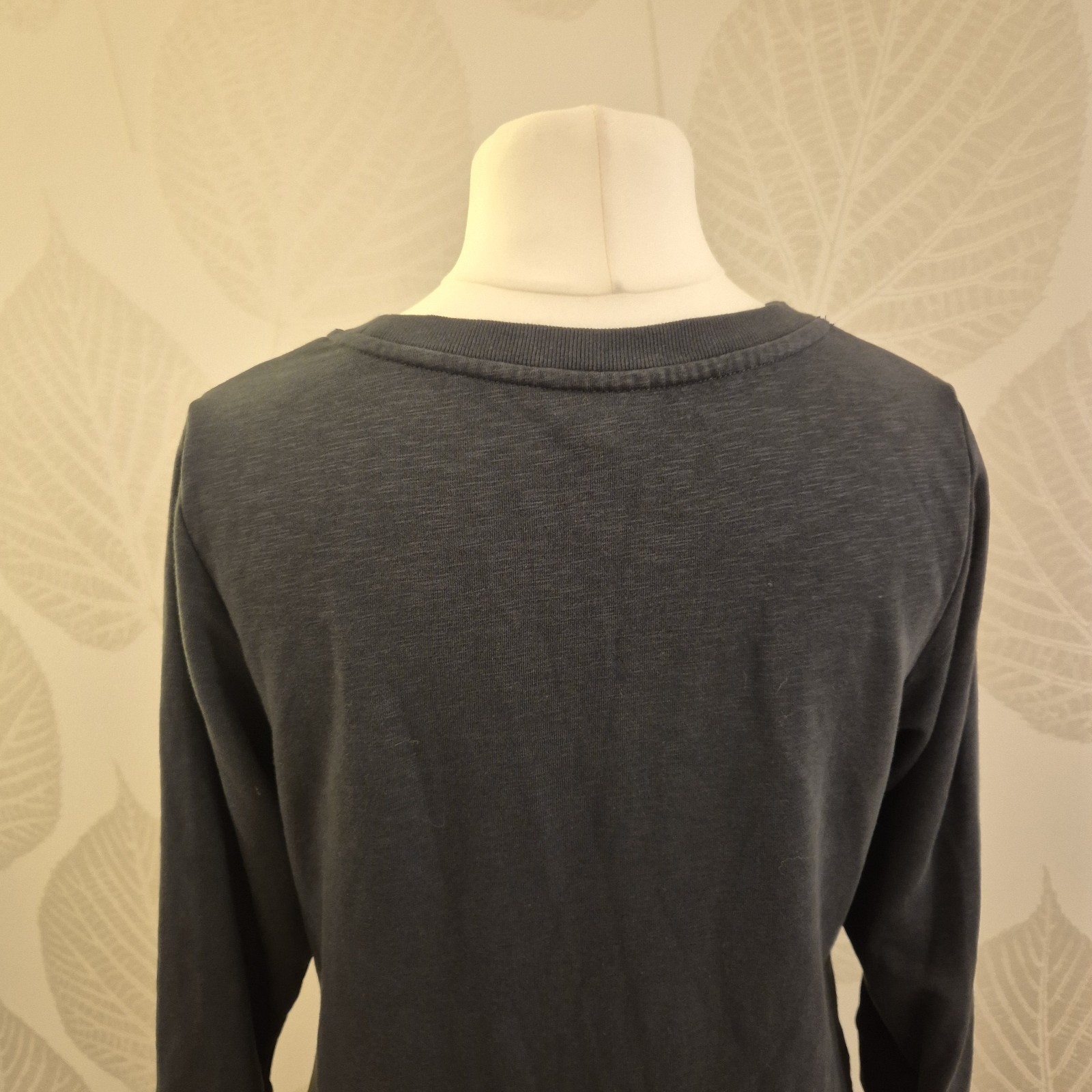 Oliver Bonas Size 12 Dark Grey Casual Mini Dress Comfy Winter Spring 3/4 Sleeve