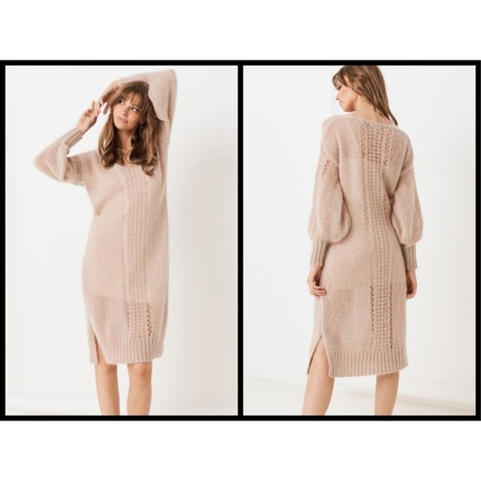 💕SPELL & THE GYPSY💕 Knit Midi Sweater Dress ~ Stone Small/Medium NWT