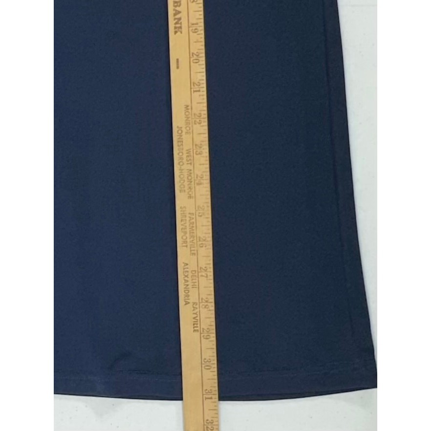 Judith March Shift Dress Size Medium Navy Blue Orange Crochet Flounce Sleeve
