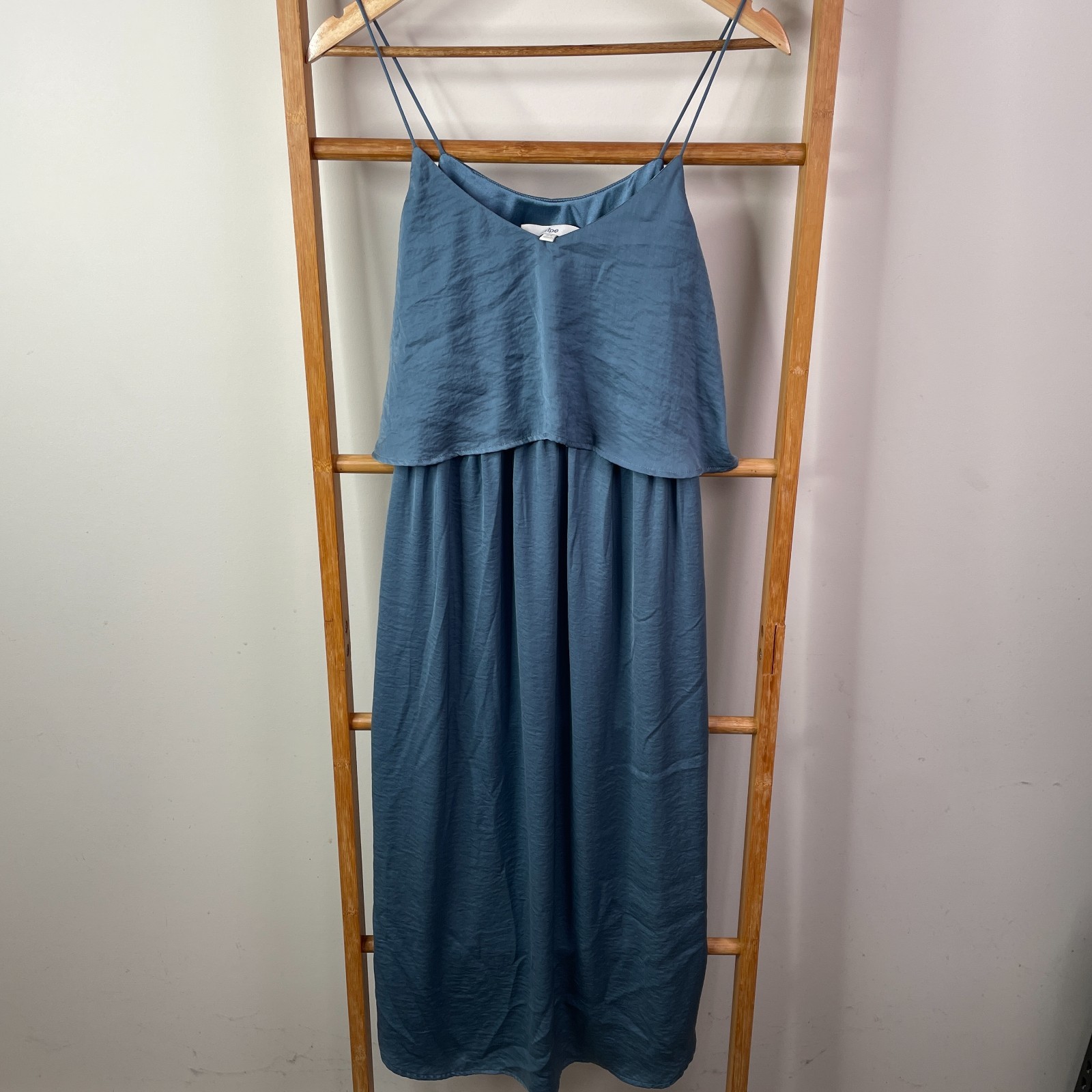Ripe Slip Dress Womens Extra Small Blue Maxi Sleeveless V-Neck Lightweight Flowy