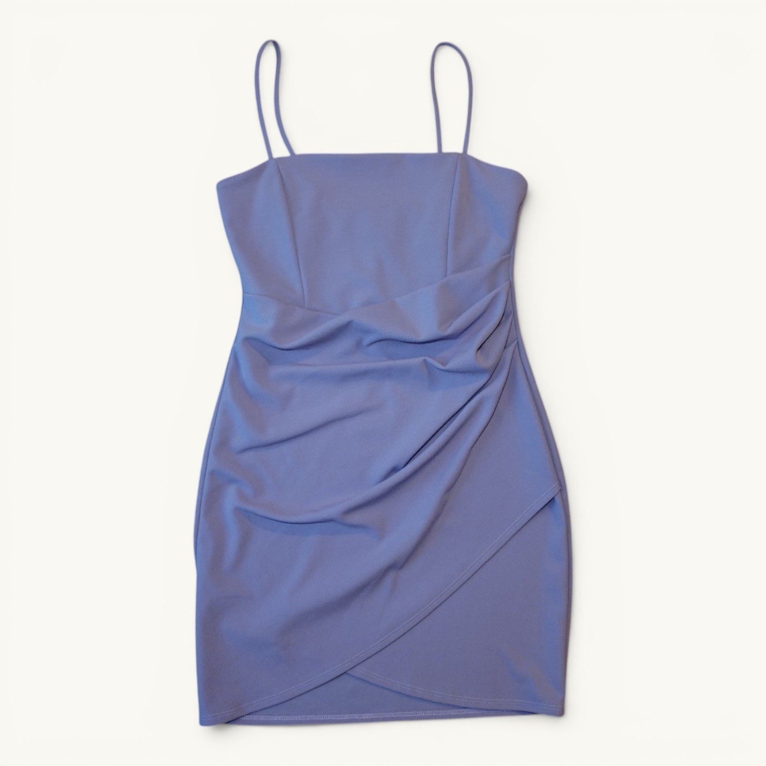 Windsor Wrapped In Stylish Lavender Ruched Wrap Mini Dress Size Small