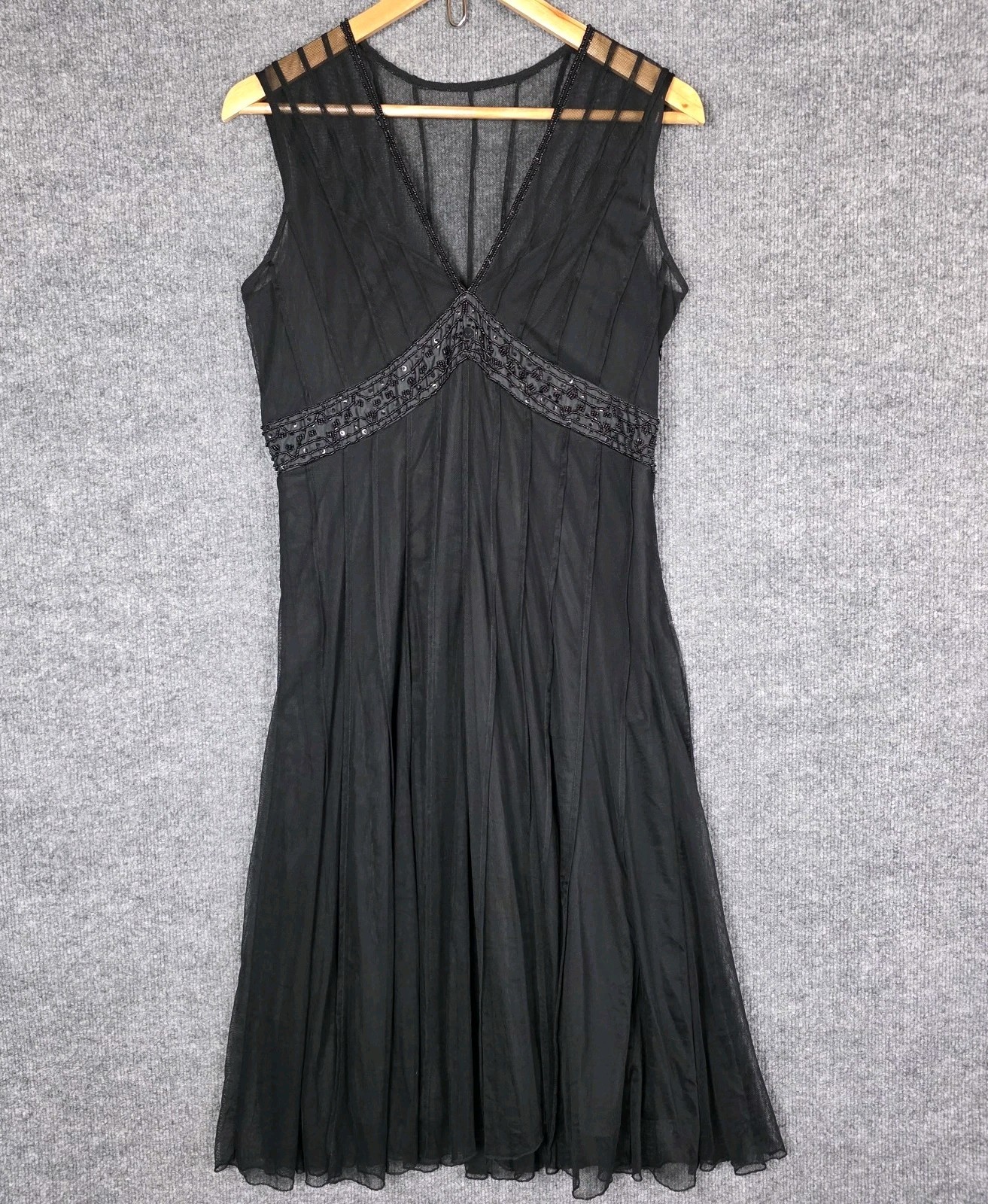 Vintage ICE Babydoll Dress 10 Black Whimsigoth Y2K Dark Fairy Witchy Beaded