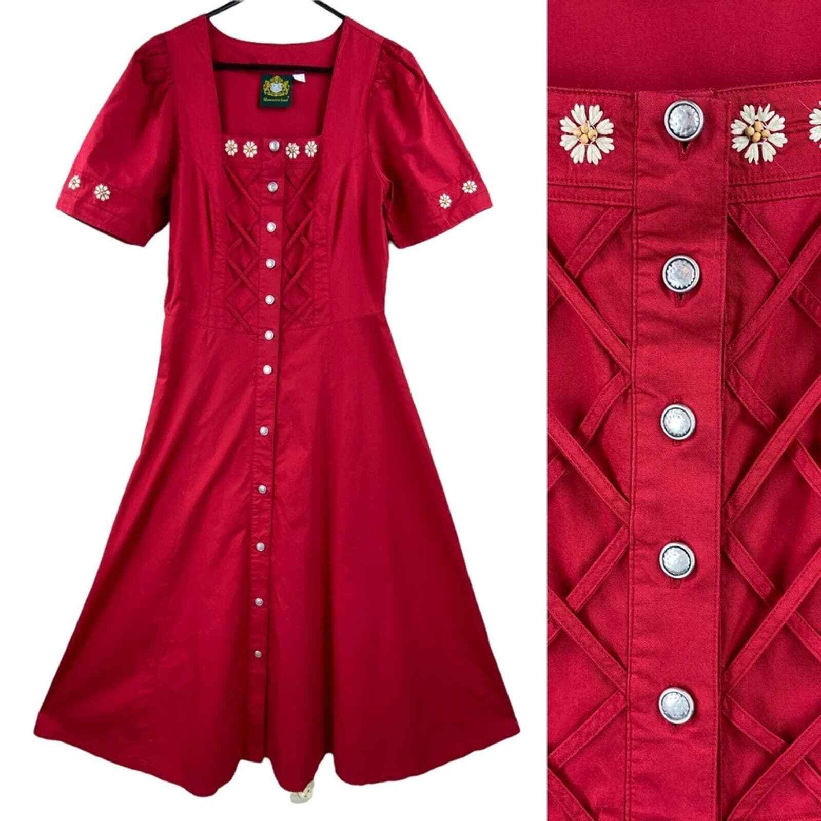 Hammerschmid German Midi Dress Size 8 Dirndl Octoberfest Cottagecore
