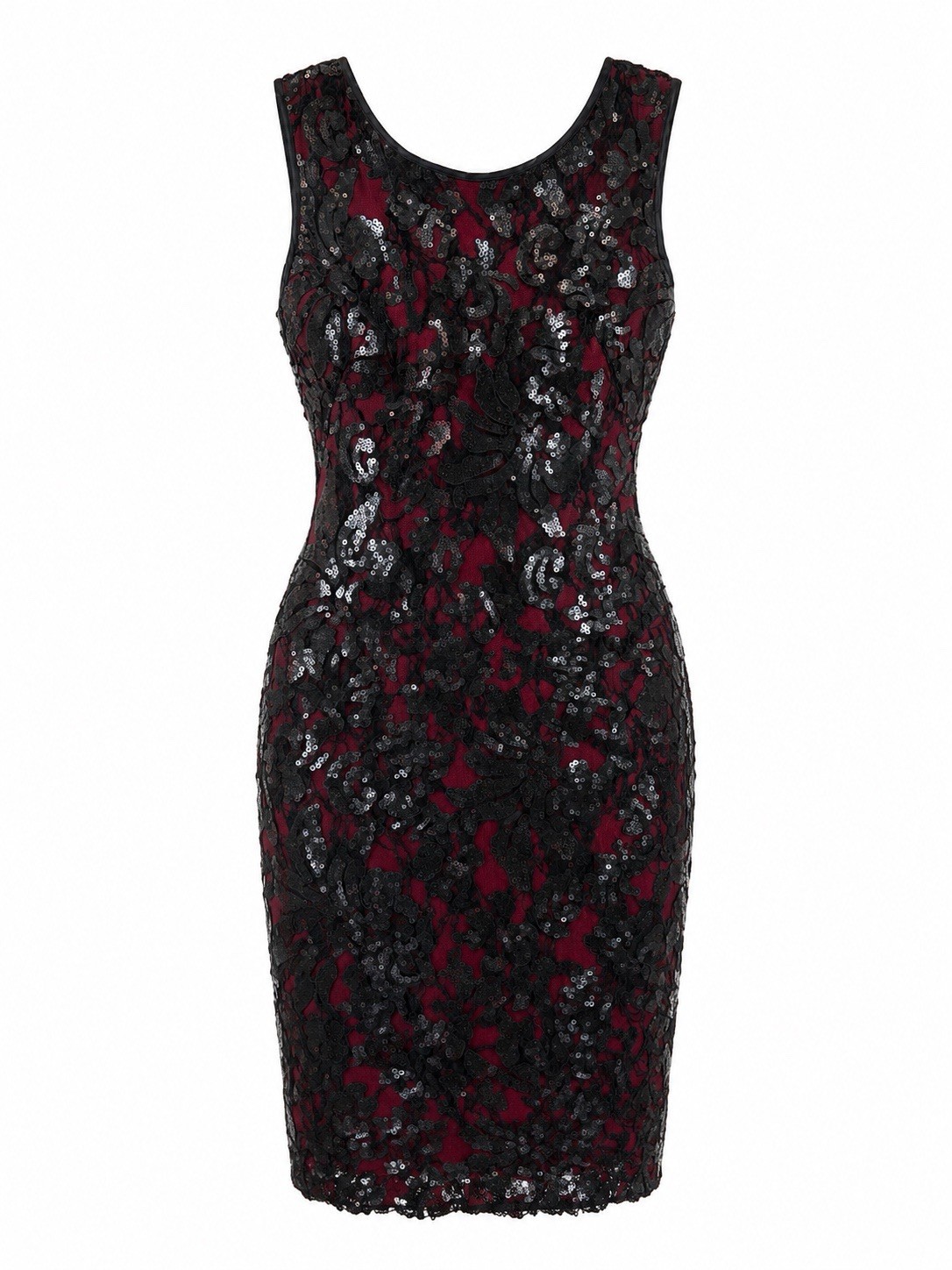 NWT Cache Size 0 Dark Romantic Glam Party Dress Red Black Mesh & Sequins