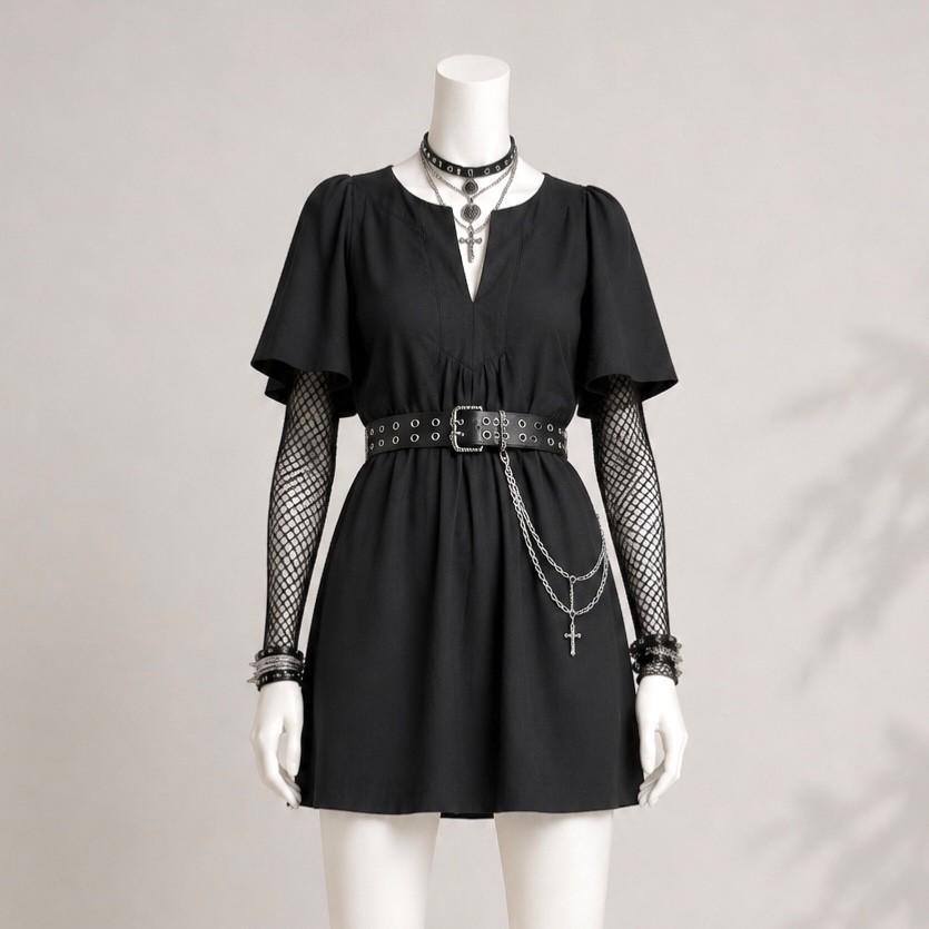 Tuckernuck Pomander Place Finley Dress S Black Minimalist Cotton Mini Shift