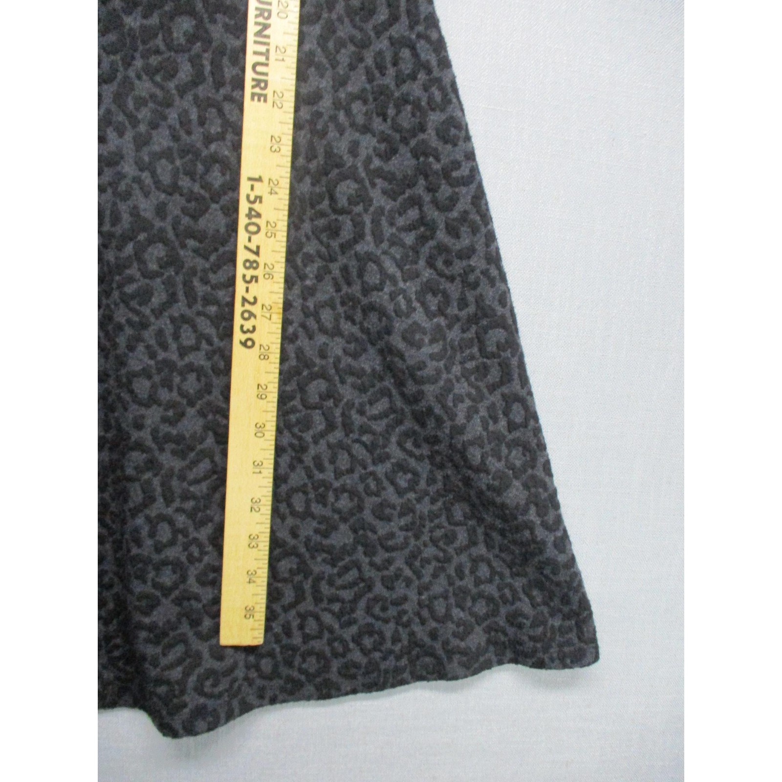 LOFT Dark Grey Black Leopard Print Modern Chic Trendy A Line Mini Dress Size 14