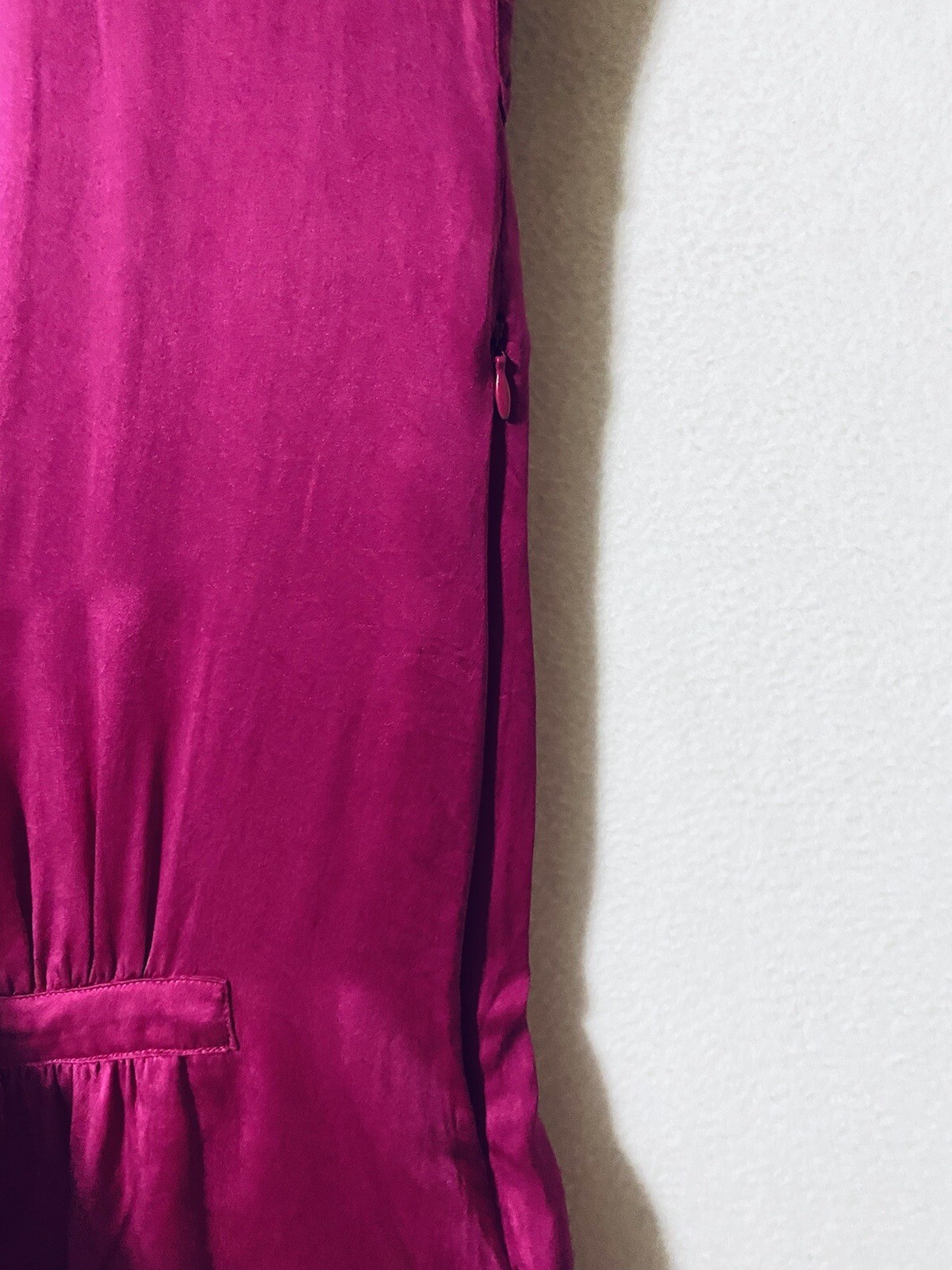 Madison Marcus Womens XS Cap Sleeve Faux Wrap Silk Dress Deep V Neck Pink Boho