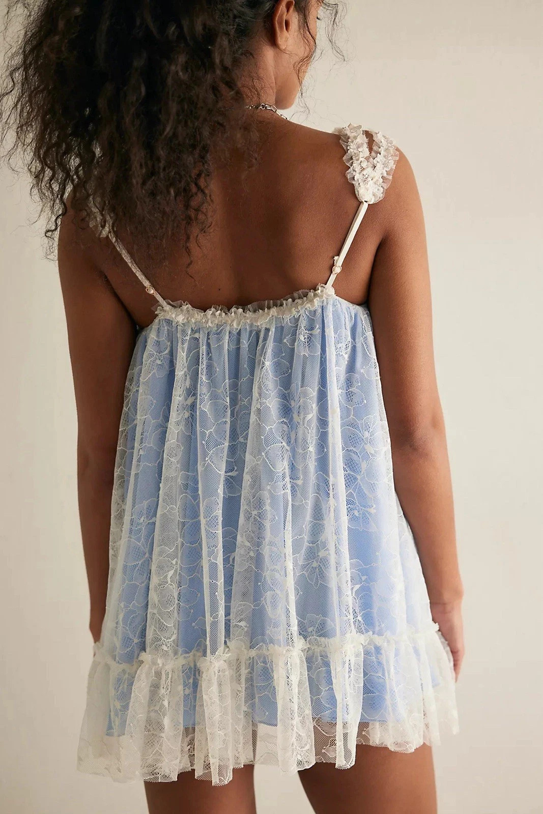 NWT Free People Heartbreaker Mini Slip Dress Lace Ruffle SZ S $98