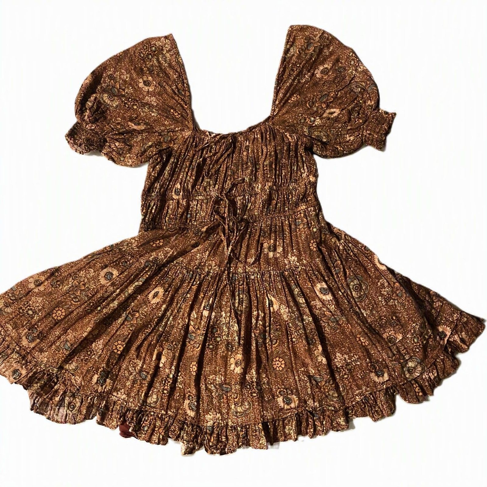 Ulla Johnson Juniper Mini Dress Rosebud Floral Smocked Cottagecore Boho Size 2