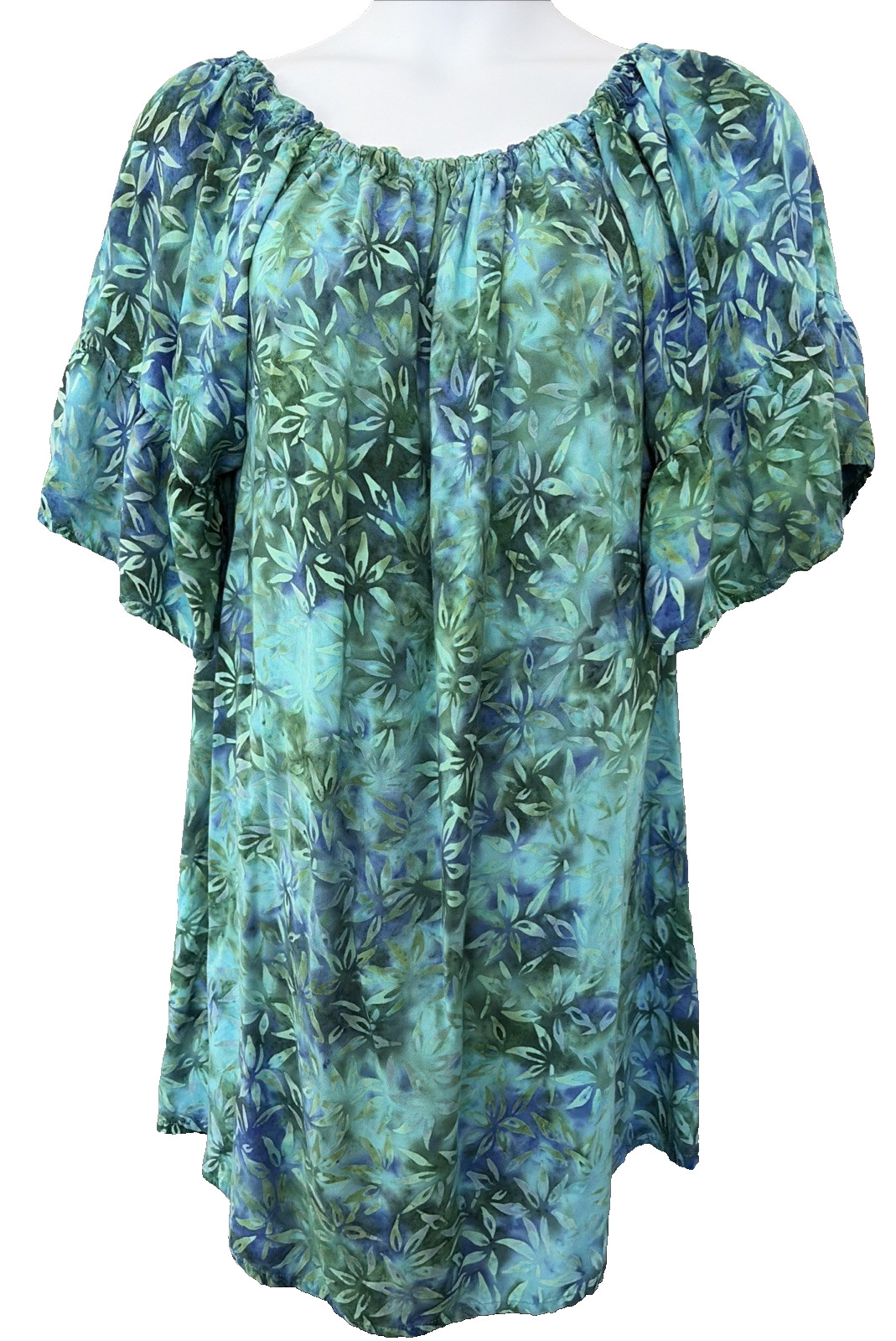 Kou Aloha Hawaiian Dress XXL Pullover Stretch Top No Pockets Can be Off Shoulder
