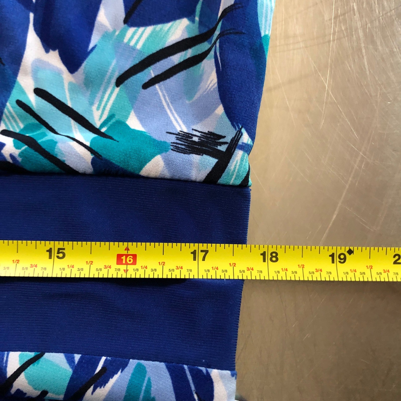Perceptions New York Blue Abstract Brushstroke Sleeveless Midi Dress Womens 16