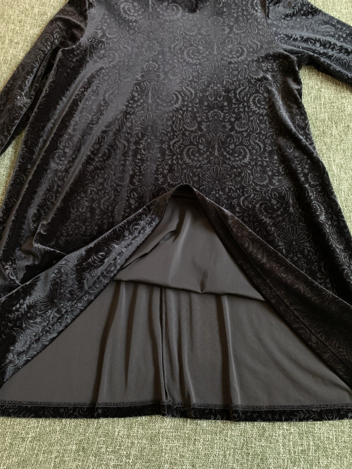 Vintage Velvet Amanda Smith Zip Shift Dress Black Long Sleeve Turtleneck Size 12