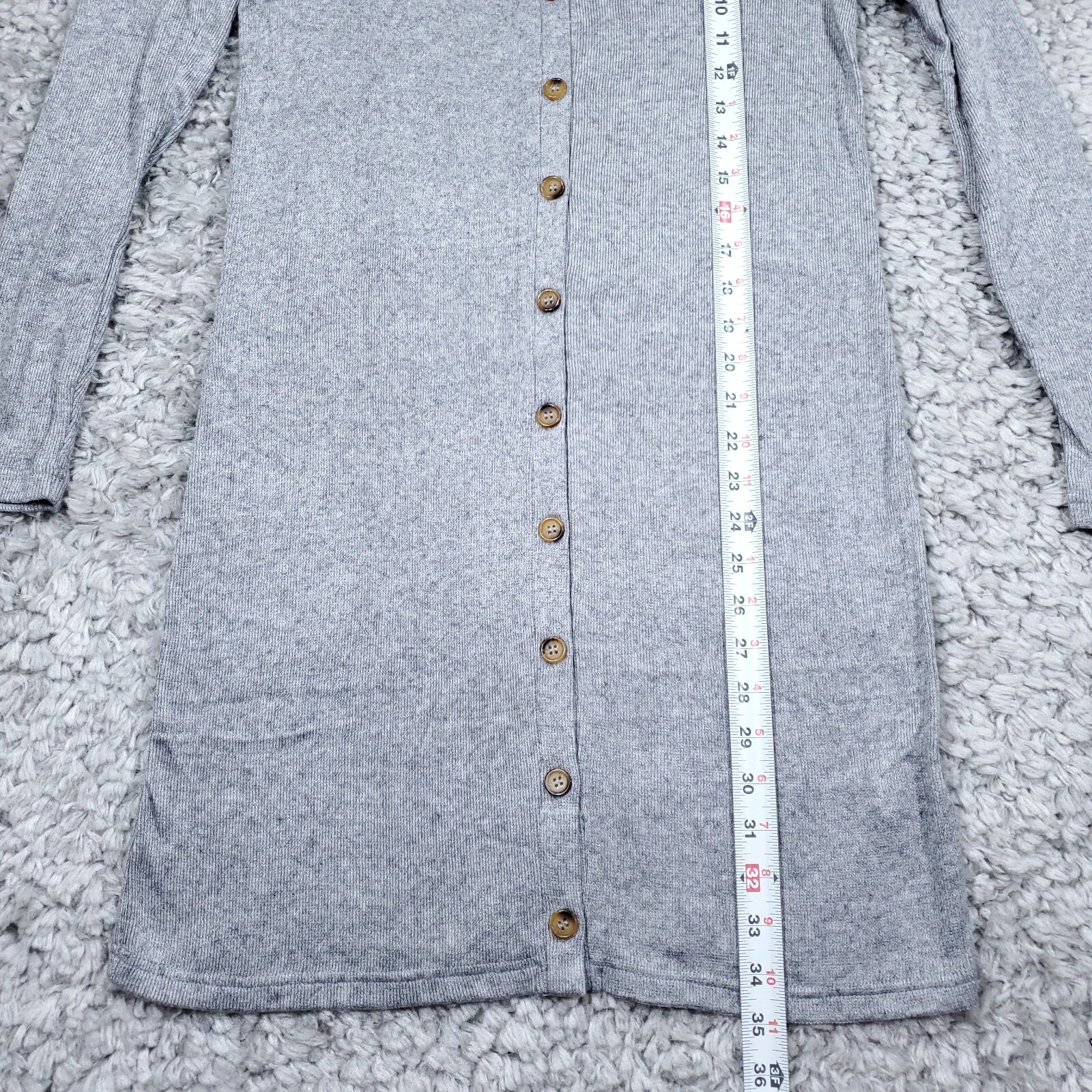 Walter Baker Rhonda Sheath Button Front Knitted Mini Sweater Dress Medium Gray
