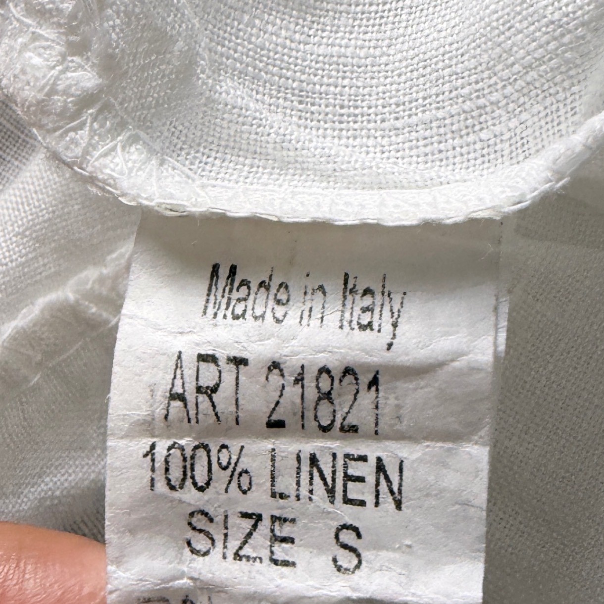 Valentina Naldi One Shoulder Linen Dress Womens S White Ruffle Made in Italy