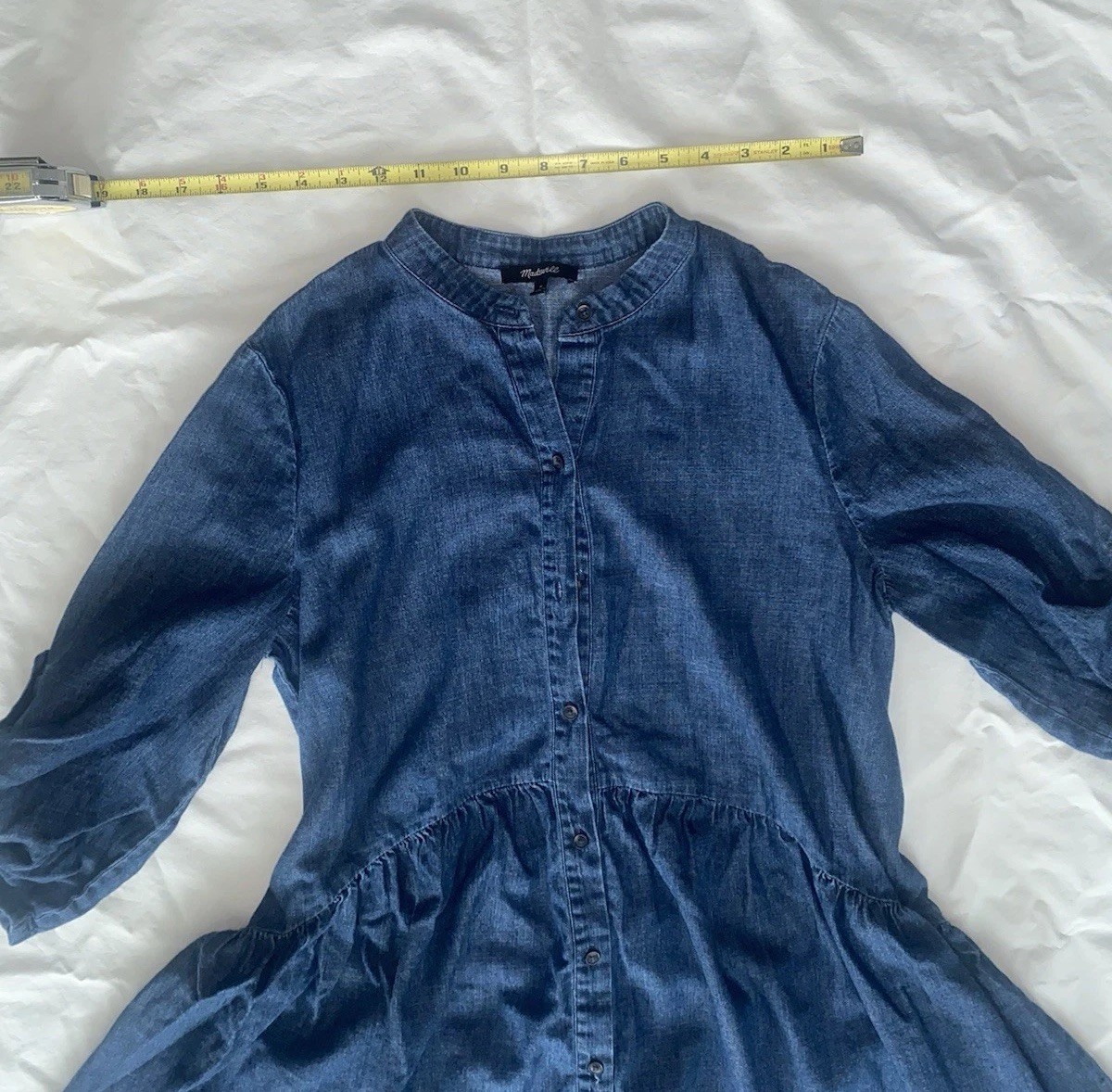 Madewell Denim Button-Front Mini Shirt Dress Sz M