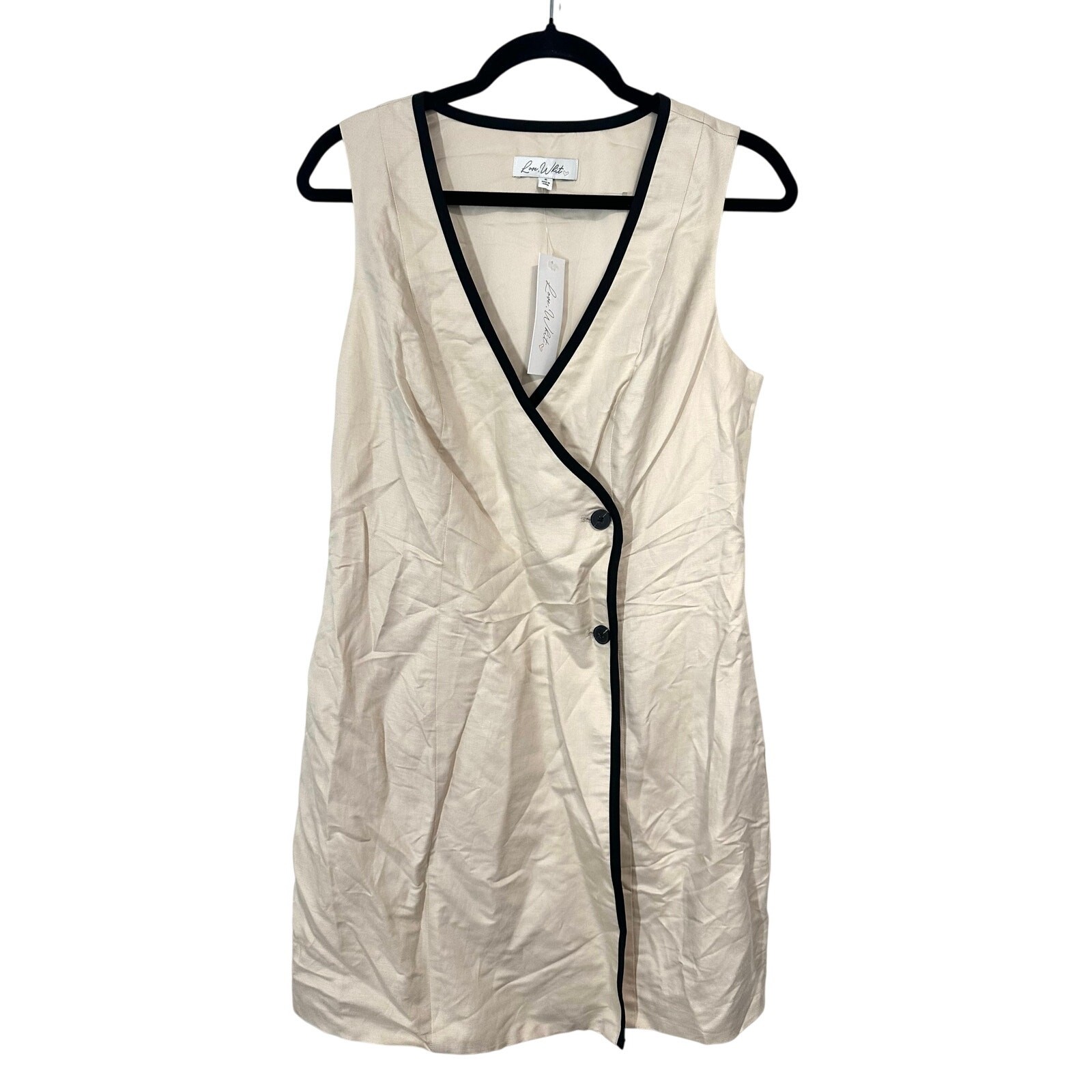 LOVE, WHIT by Whitney Port Suiting Dress Minimalist Sleeveless Old Money 6 NWT