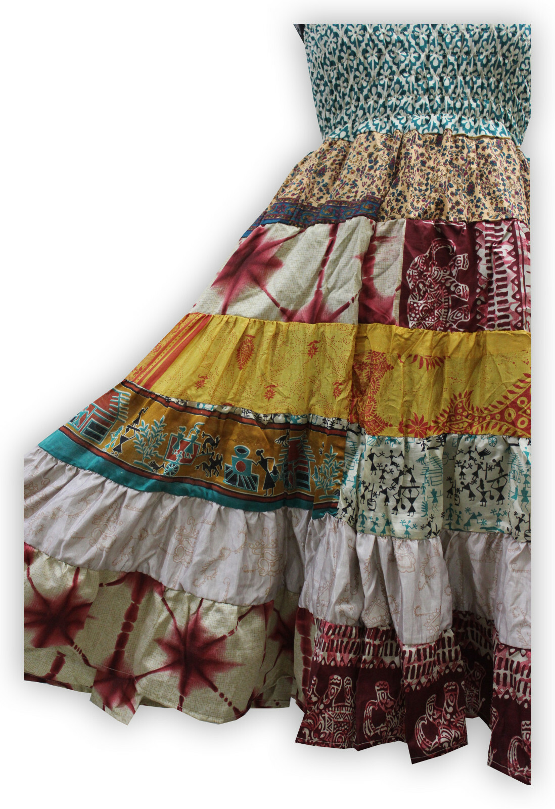 Silk Saree Long Maxi Dress Boho Hippie Clothes Beach Summer Gypsy Skirts Women