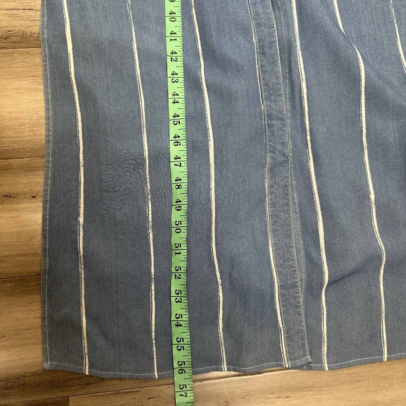 Bella Dahl Chambray Striped Button Down Dress Women’s Sleeveless White Blue S