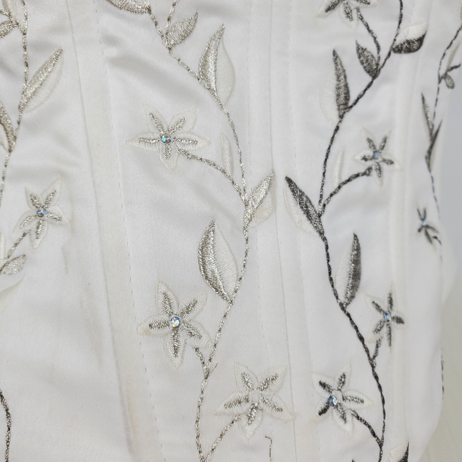 Vintage Cache Ivory Embroidered Halter Tulle Ball Gown Formal Dress 6 Wedding