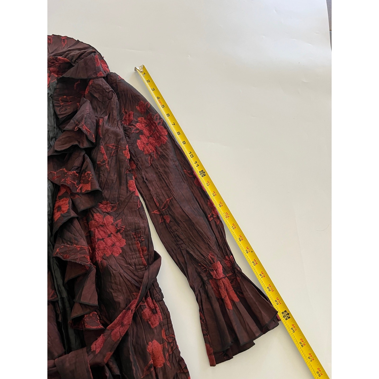 Alberto Makali Crushed Velvet Burnout Floral Mini Dress Small Whimsygoth Artsy