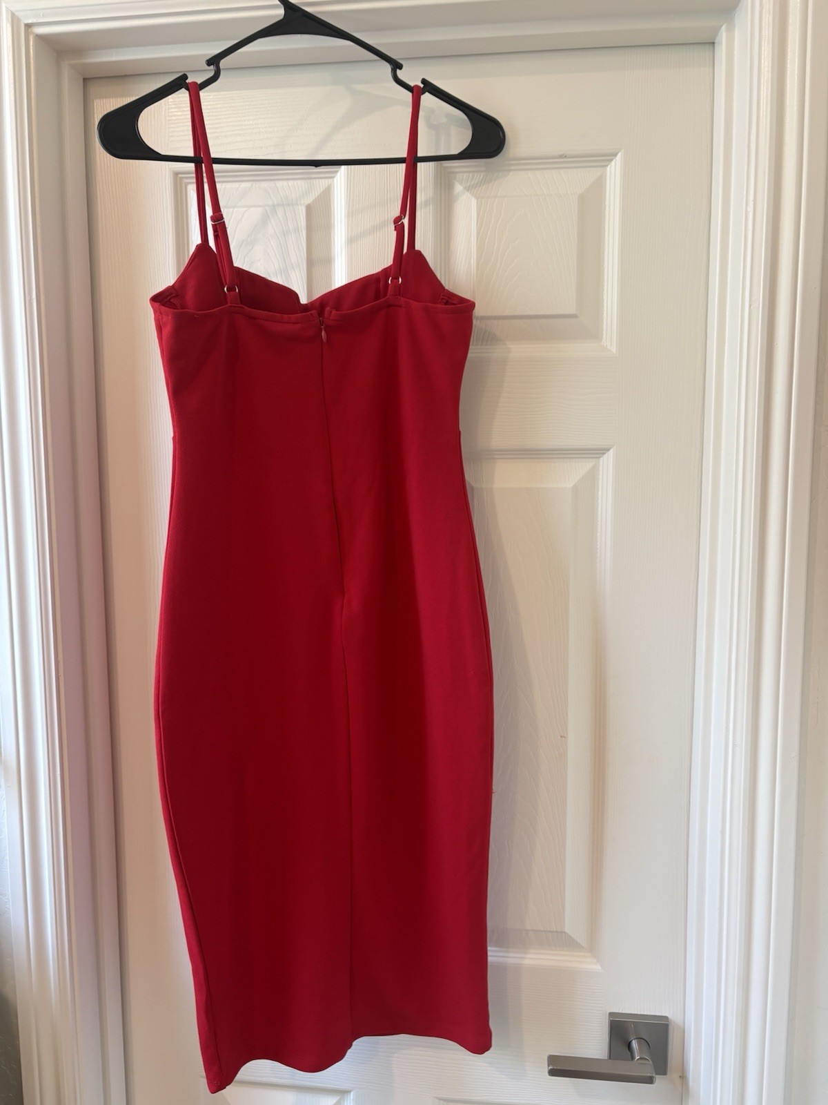 Thirty LA Red Solid Bodycon Strappy Sleeveless Midi Dress Size L