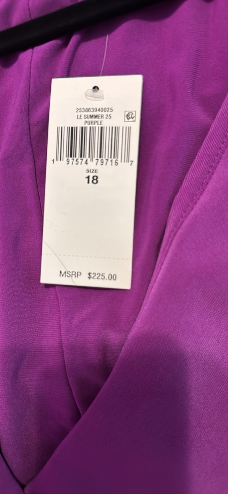 Lauren Ralph Lauren Solid Wrap Dress Women’s 18 Purple V-Neck Sleeveless Long