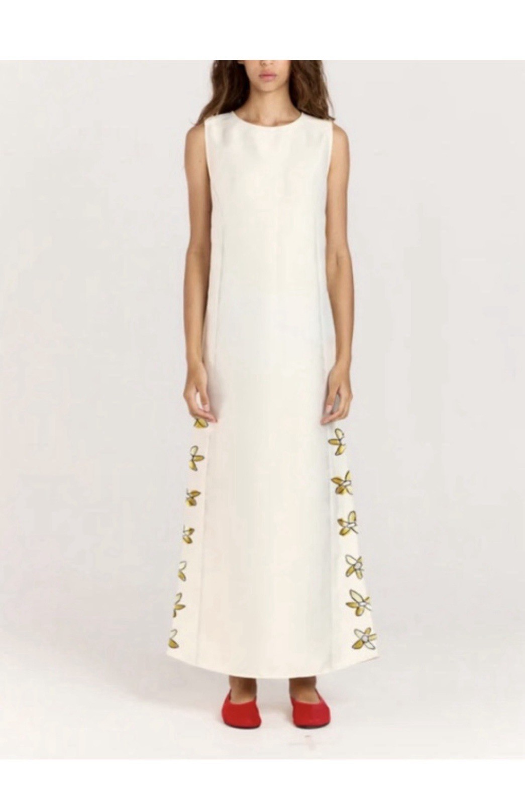 Romy Bloom Shift Maxi Dress Size Large Australian Art Design MSRP $350 NWT!
