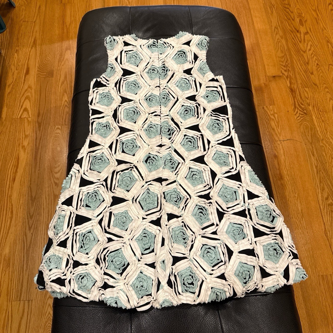 Samuel Dong Mini Dress S Rare Edition 3D Floral Textured