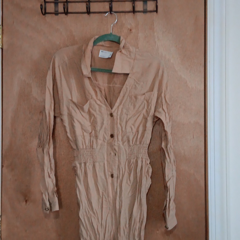 ASOS by Design Tan Viscose Boilersuit