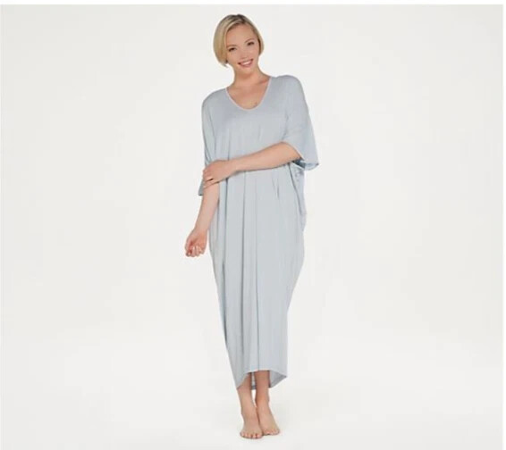 BAREFOOT DREAMS Luxe Milk Jersey Stretch Modal Caftan Kaftan Maxi Dress O/S L XL