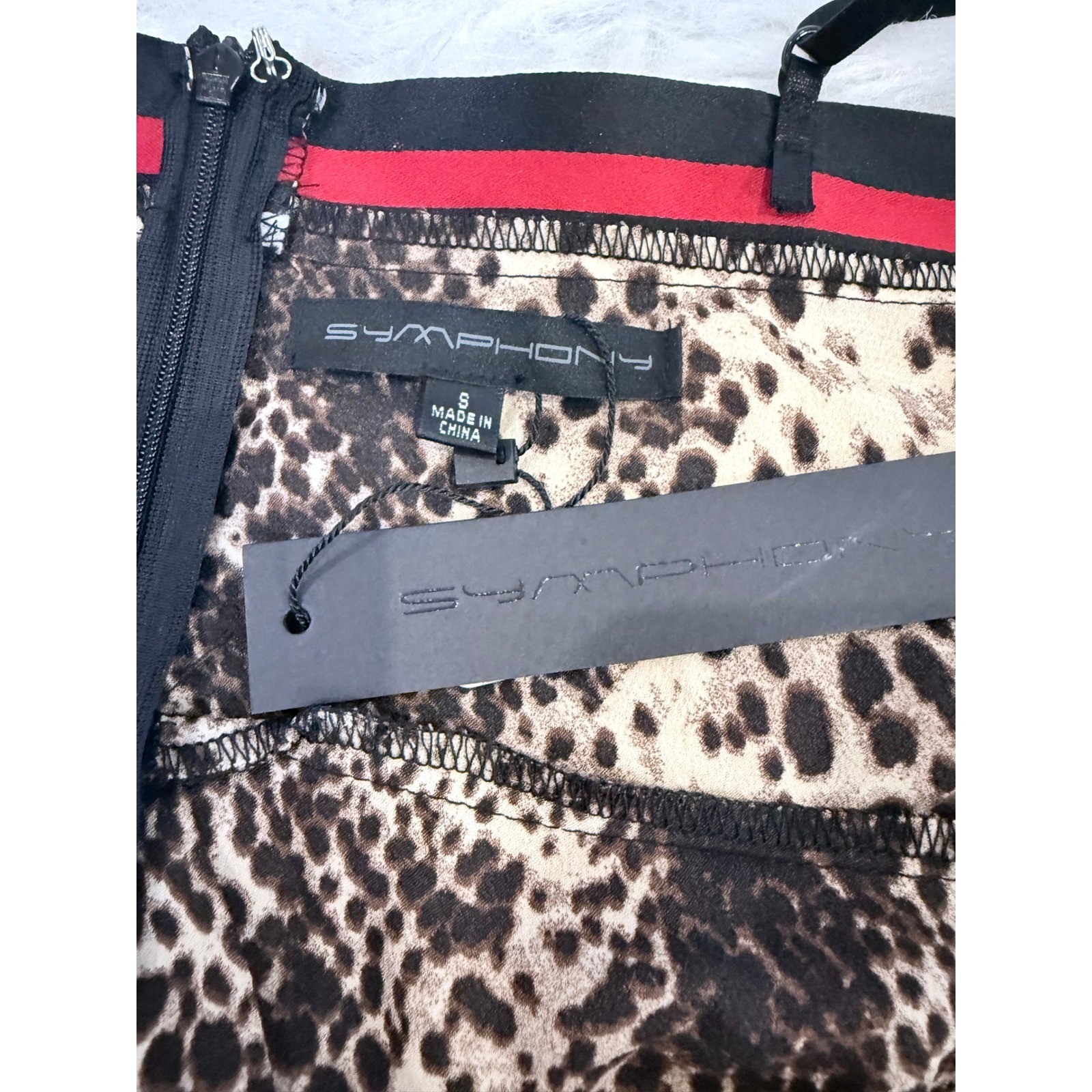 Symphony Leopard Print Maxi Dress Small NWT Animal Print Slit Gown