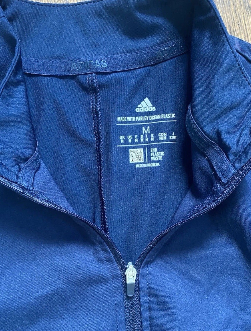 Adidas Frill Golf Dress Blue Pockets Womens Medium Recycled Materials Activewear