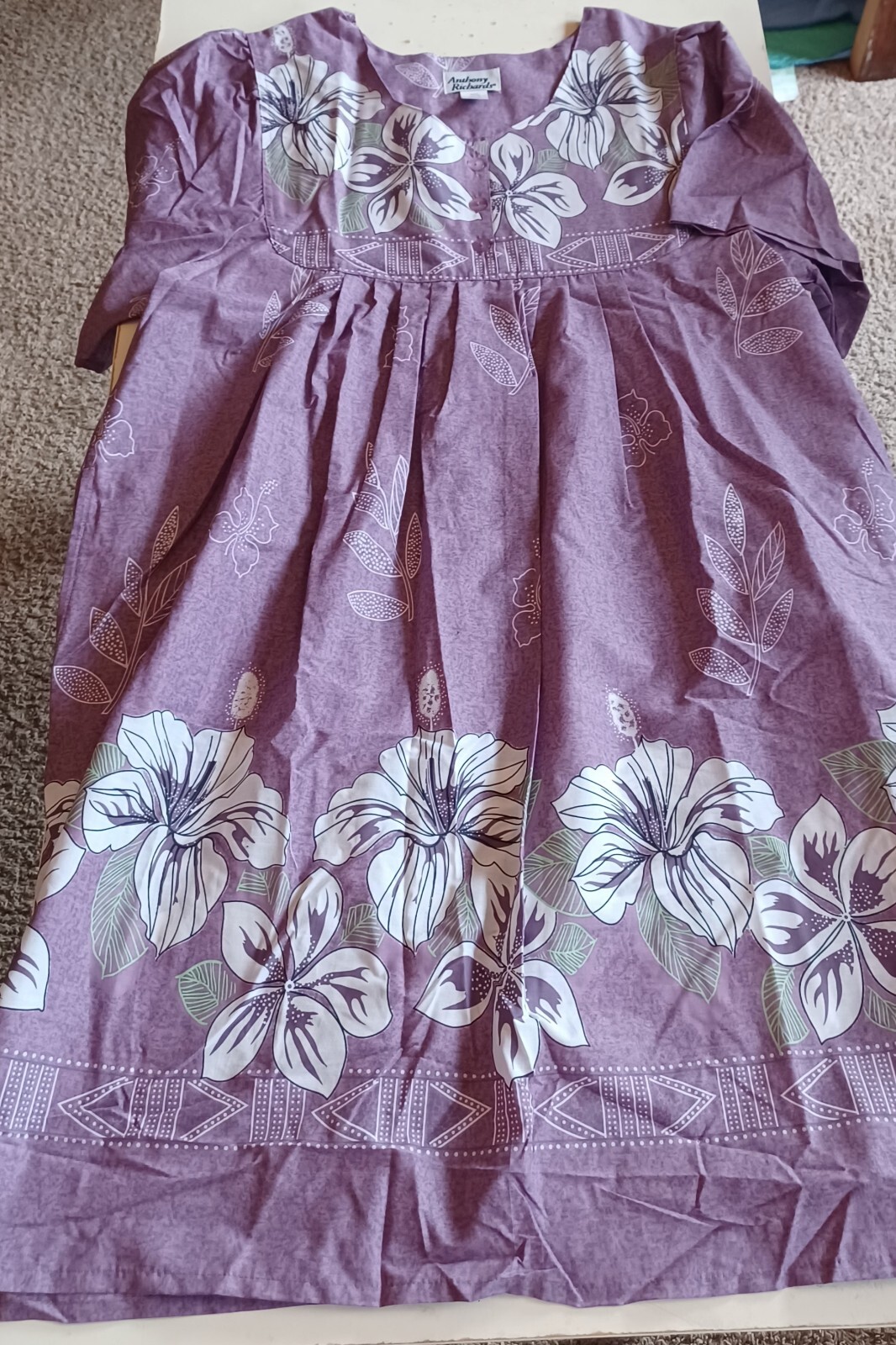 NEW Anthony Richards Womens Muumuu House Dress Lounger Plus 2X Floral Hawaiian