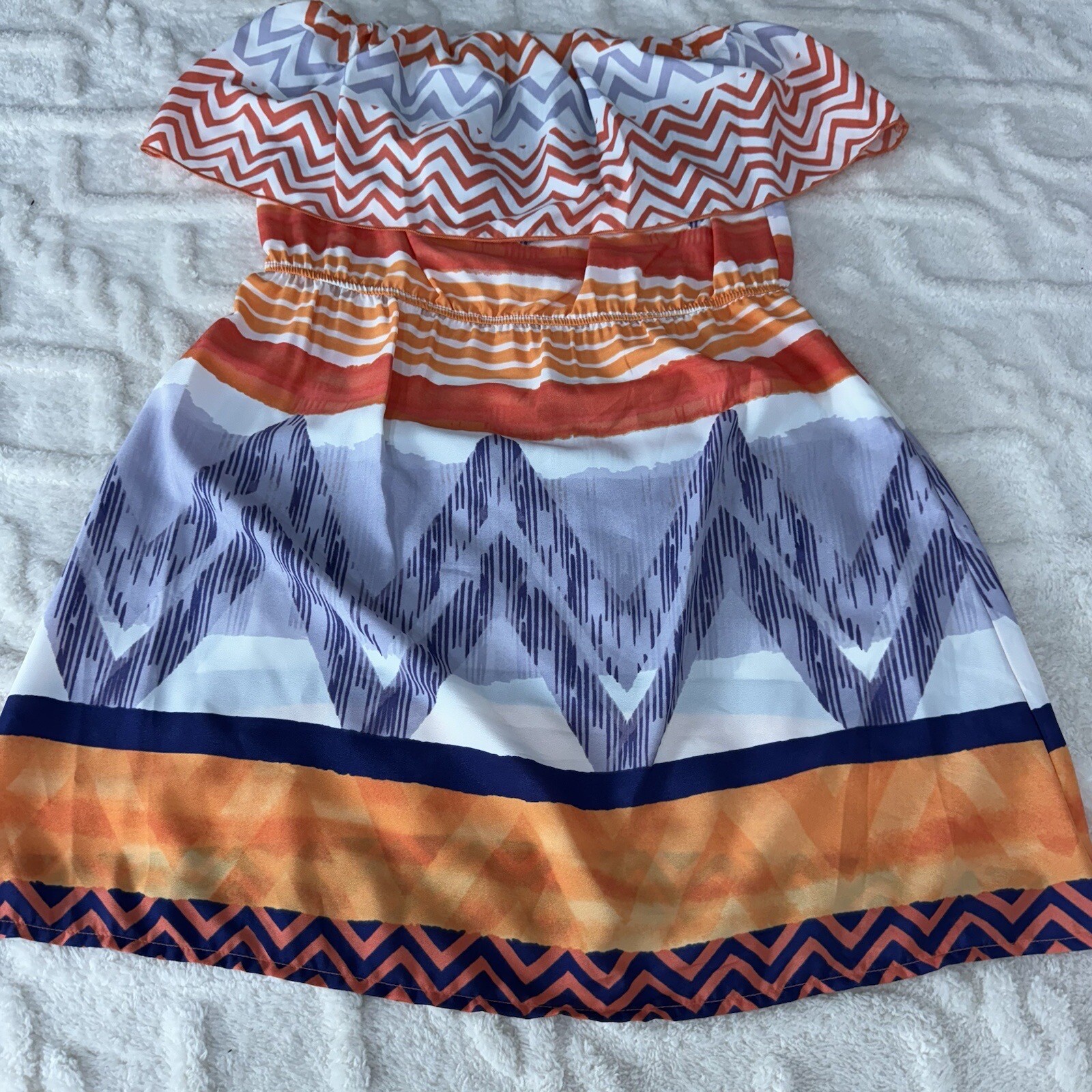 GLAM Polyester Light Weight Off The Shoulder Sun Dress Womens Size S Casual New