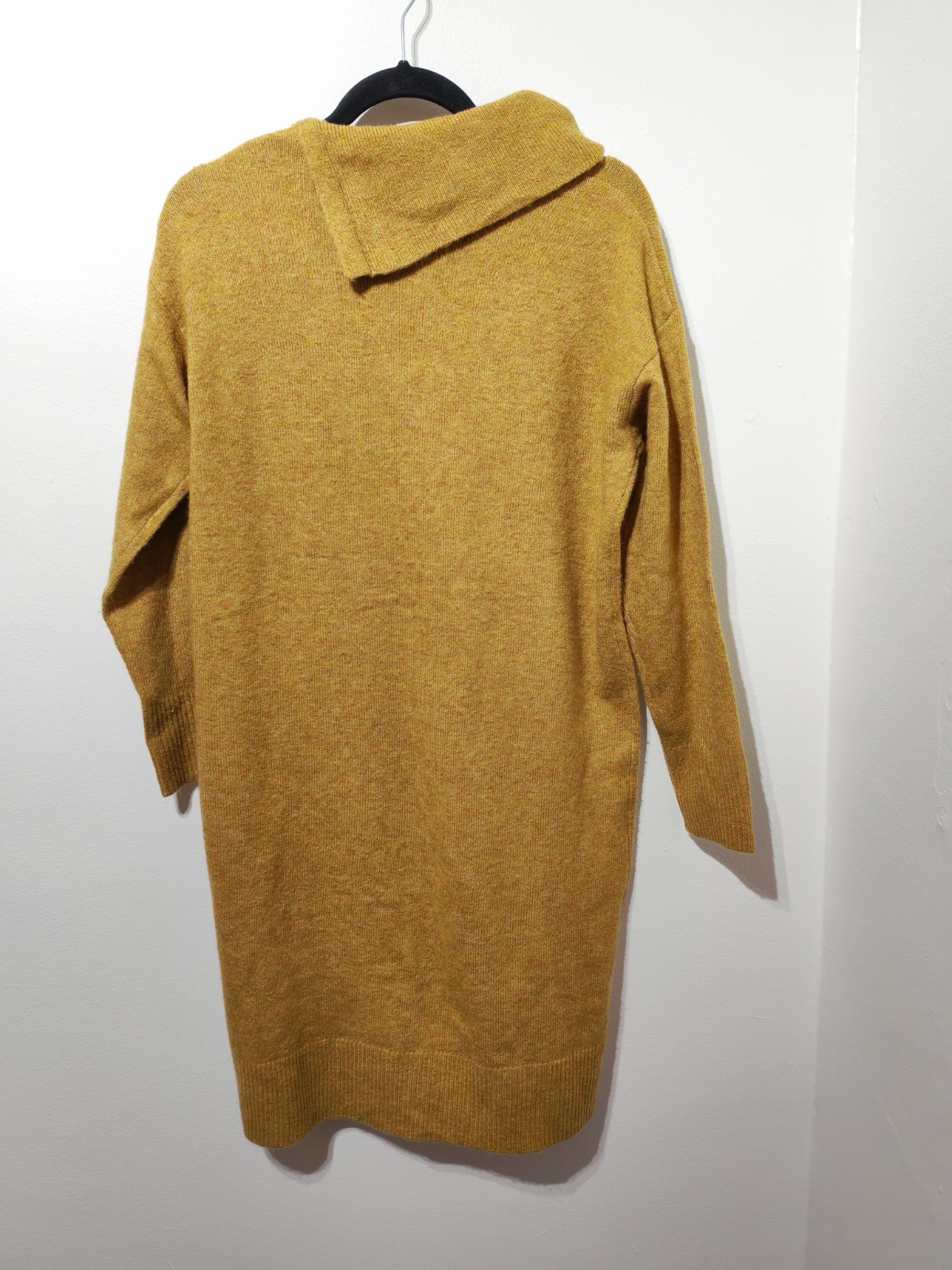Monsoon mustard yellow brown knitted jumper dress M 14