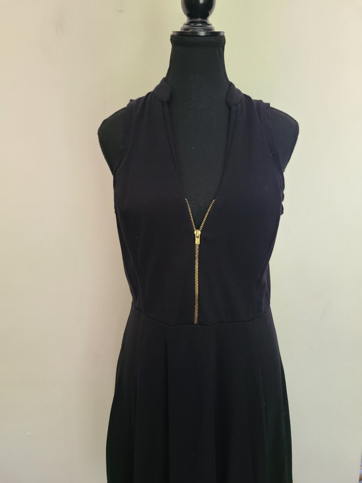 Express Womens Sleevless 1/2 Zip Up Dress Black Size M