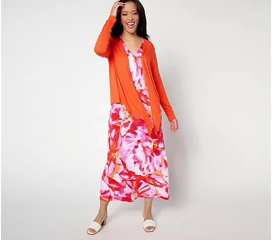 Belle by Kim Gravel Petite Better Together Dress Shrug Garden Gala,Pet L A634849