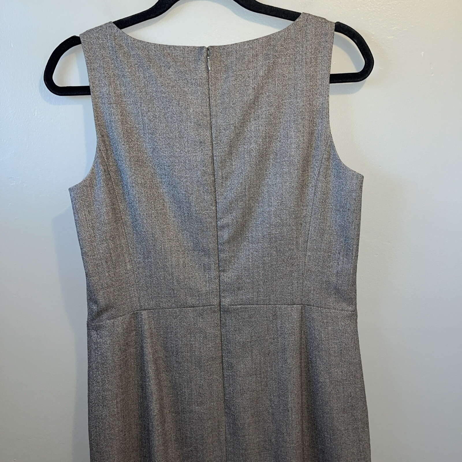 Ann Taylor Wool Blend Seamed Shift Dress Womens 8 Lined Sleeveless Brown