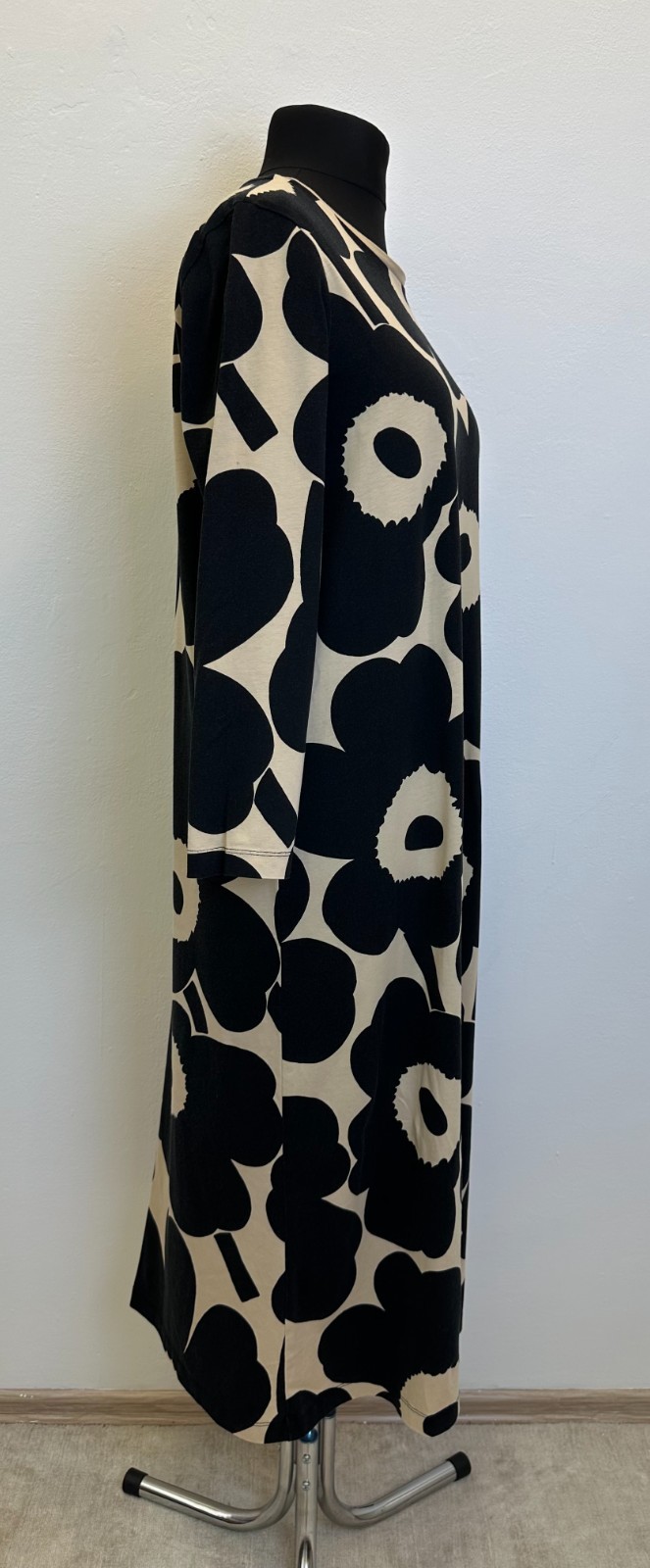Marimekko Maksiimi Uniko A-line Cotton Jersey Big Poppies Size L Maxi Dress