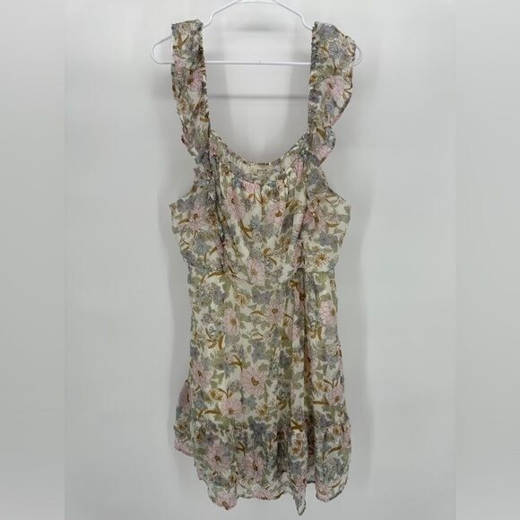 Perch by Blu Pepper | Women’s 3X Floral Ruffle Mini Dress Easter Sheer Flounce