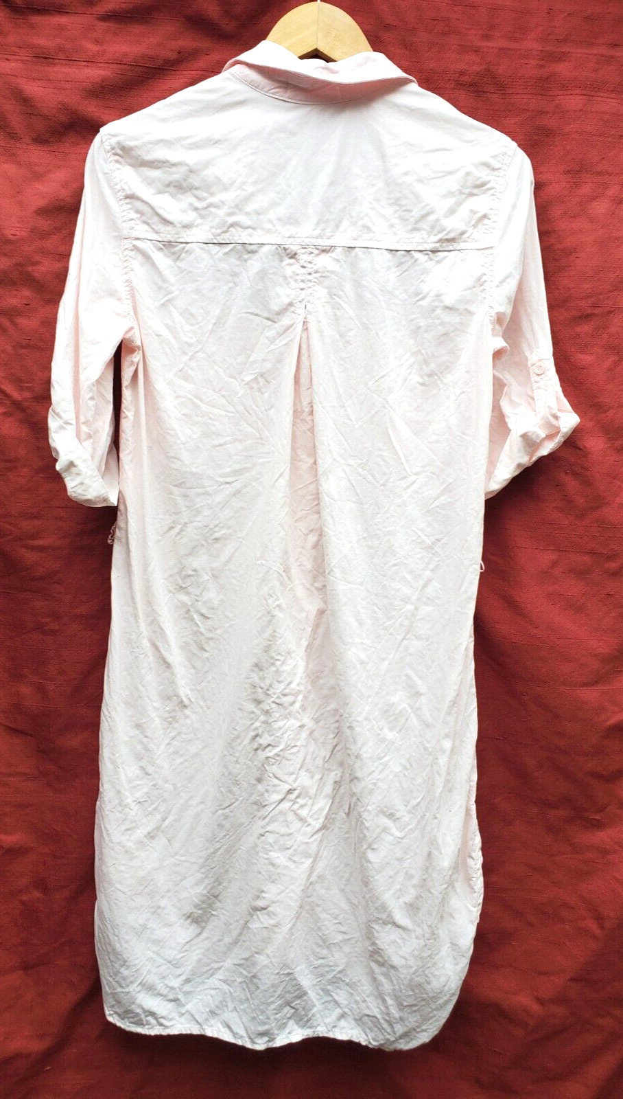 BELLA DAHL small pink BUTTONED SHIRT DRESS tencel, 1/2 sleeves, chest pockets