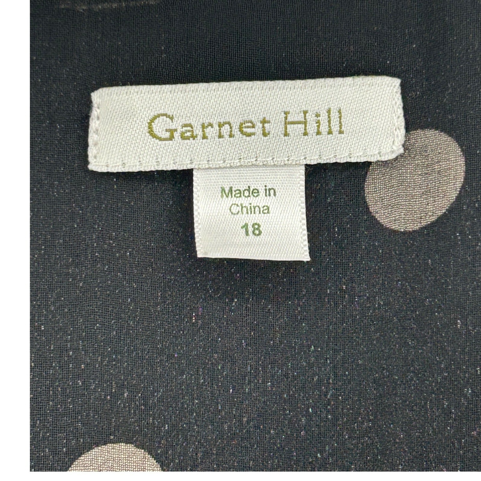 Garnet Hill Black Oatmeal Polka Dot 100% Silk Faux Wrap Dress Size 18 – IW