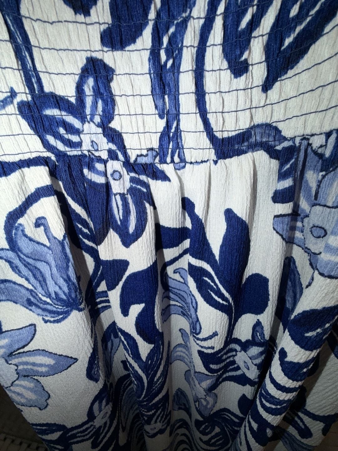 H&M Floral Print Smocked Bodice Midi Sundress