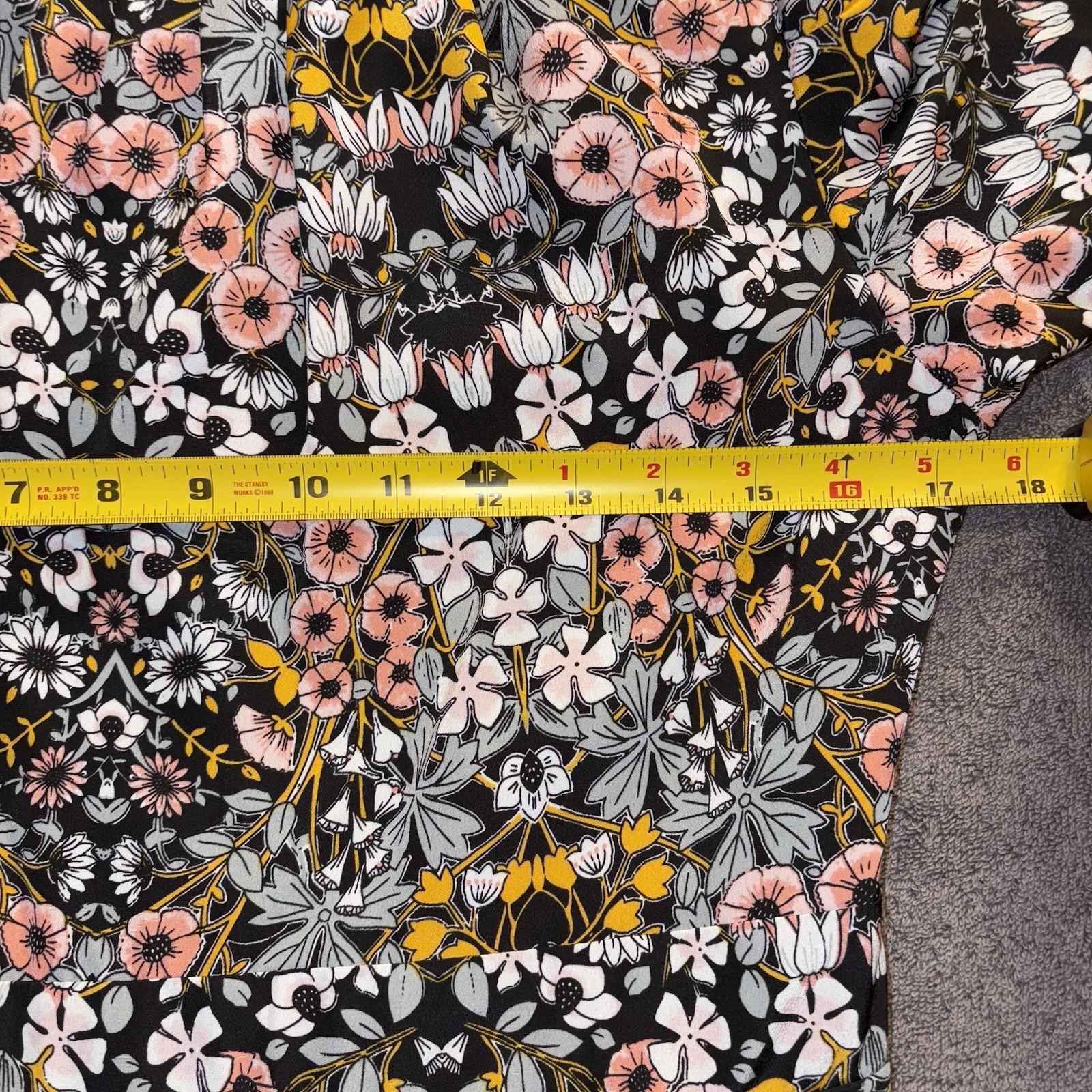 Julia Jordan Ruffle Mock Neck Flutter Sleeve A-Line Dress Floral Print Size 8