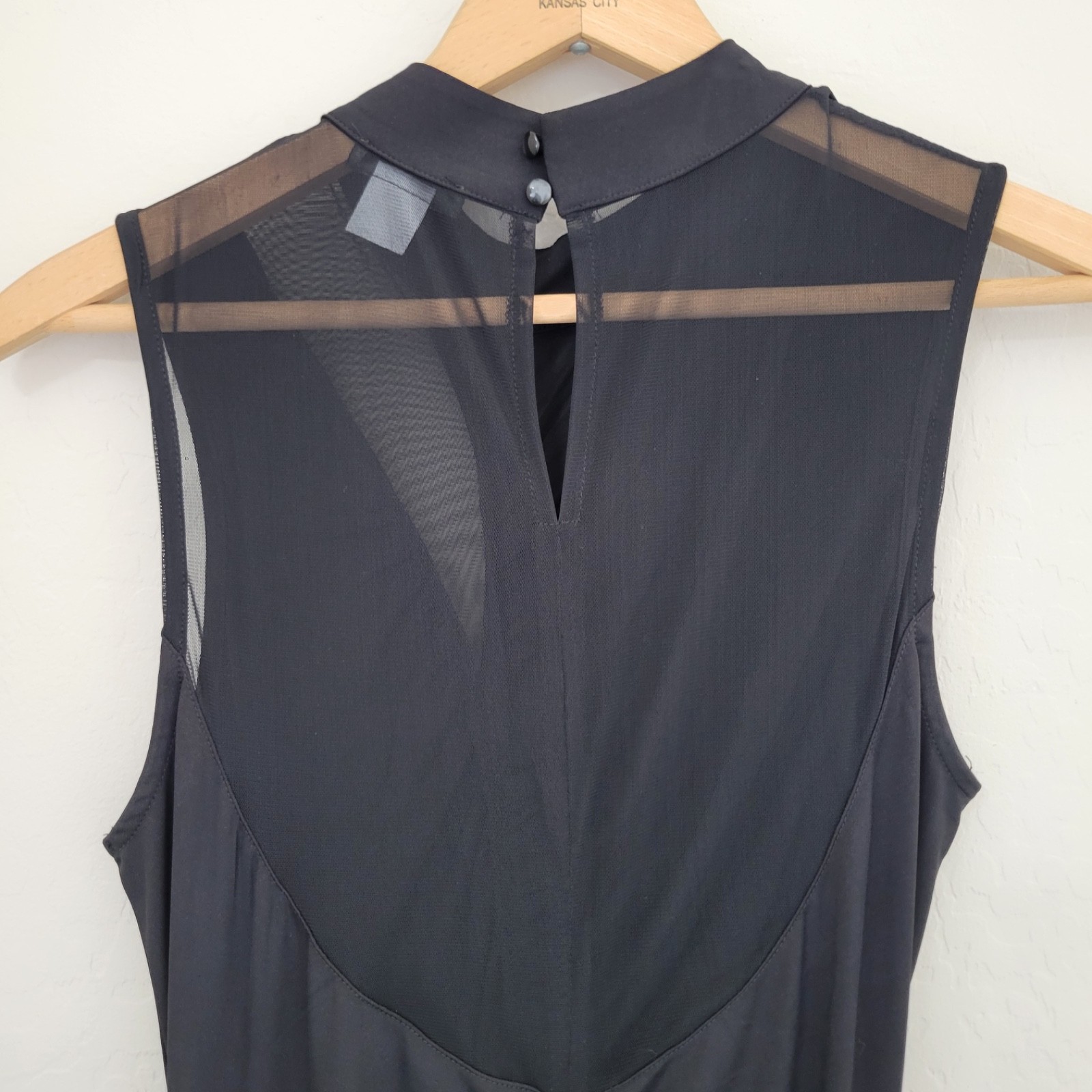 Venus Halter Bodycon Maxi Dress Sz Large Tall Ruched Front & Back w/ Slit Black