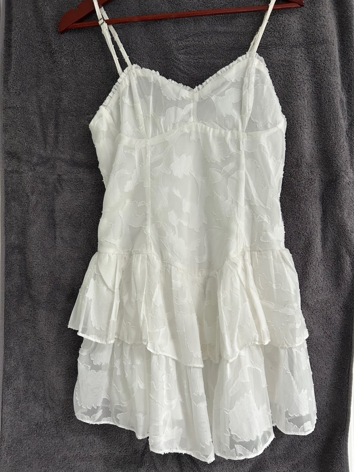 White Layered Ruffle Dress