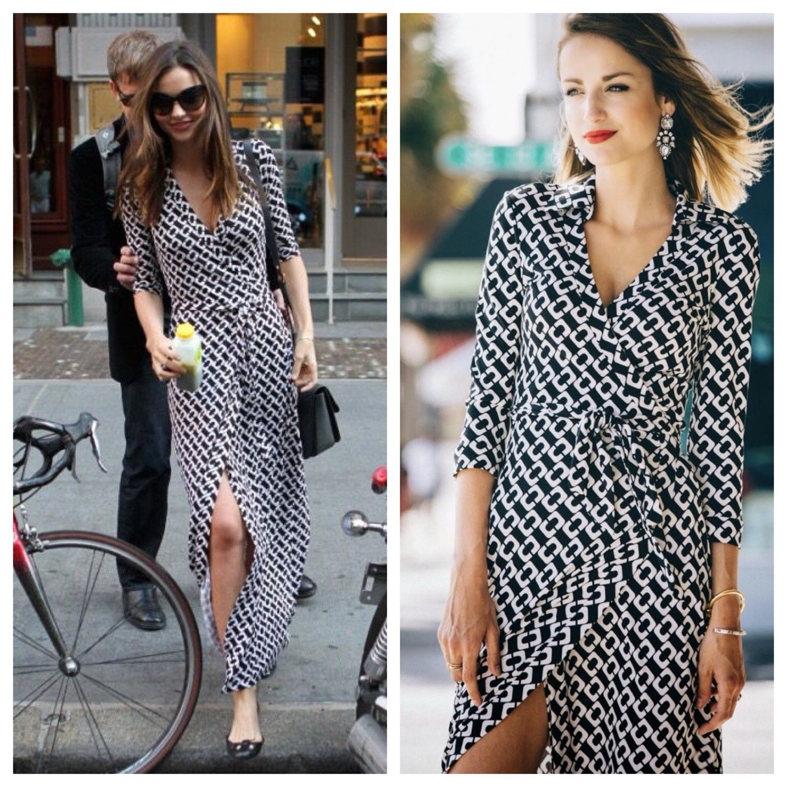 Size 2 4 DVF Diane von Furstenberg Iconic ABIGAIL Chain Link Wrap Maxi Dress