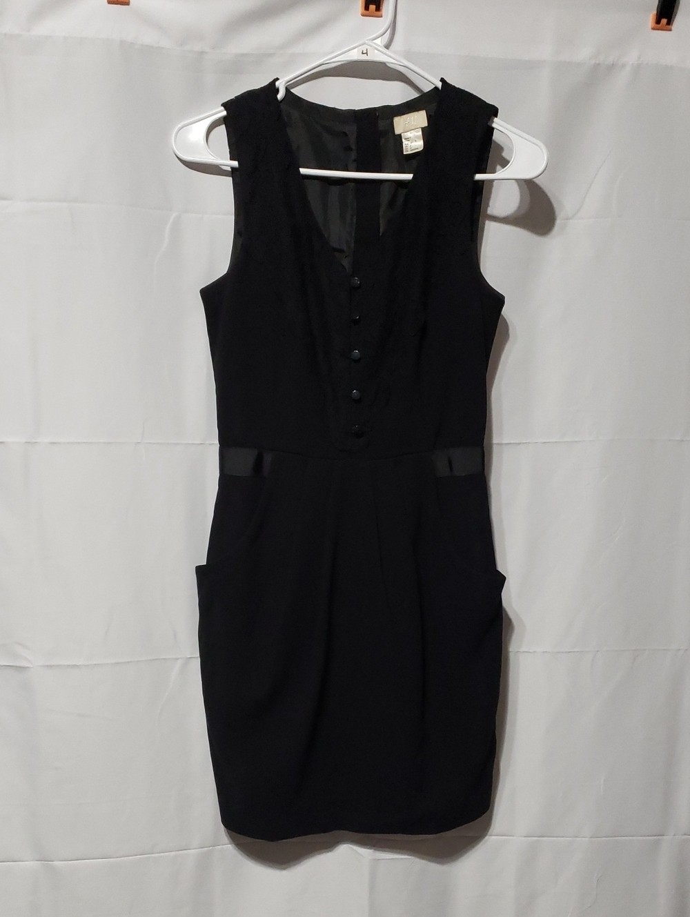 Vintage H&M Divided Black Tuxedo Vest Mini Dress In Black.