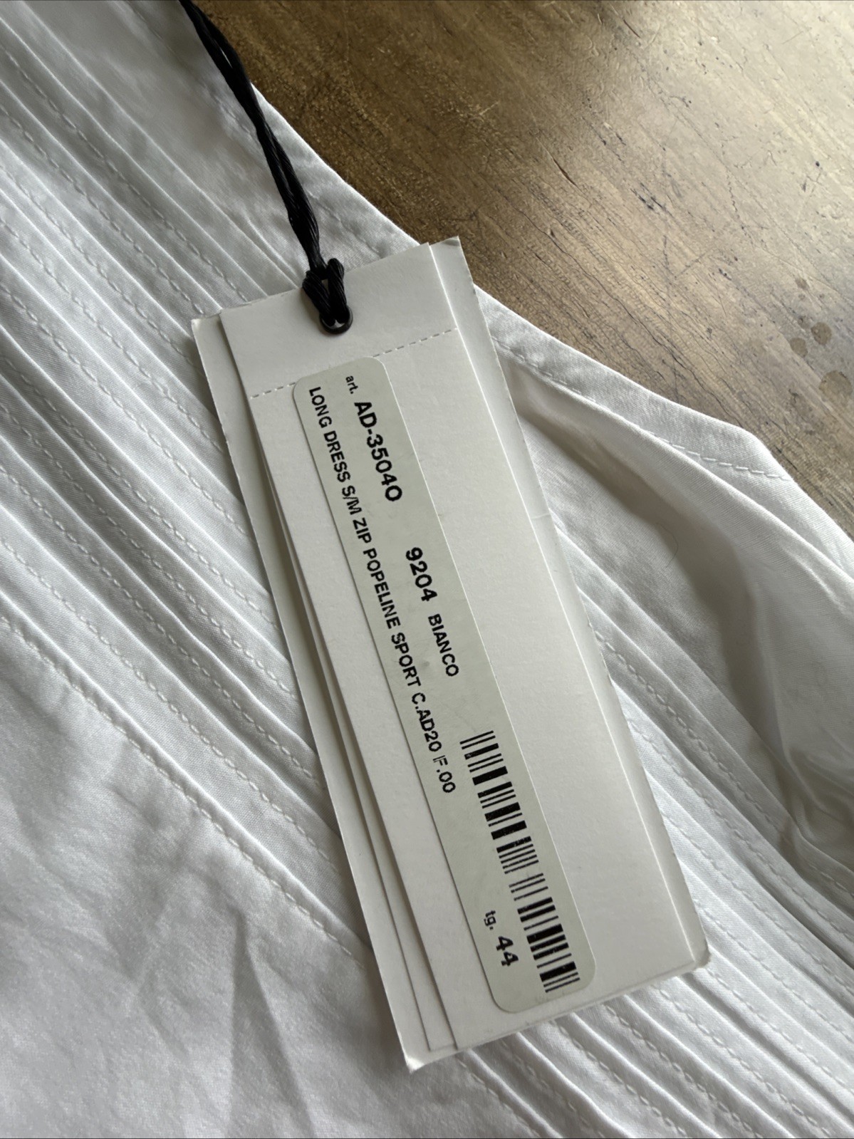 Alpha Studio White Cotton Poplin Maxi Dress Sleeveless Size 44 L NWT Italy