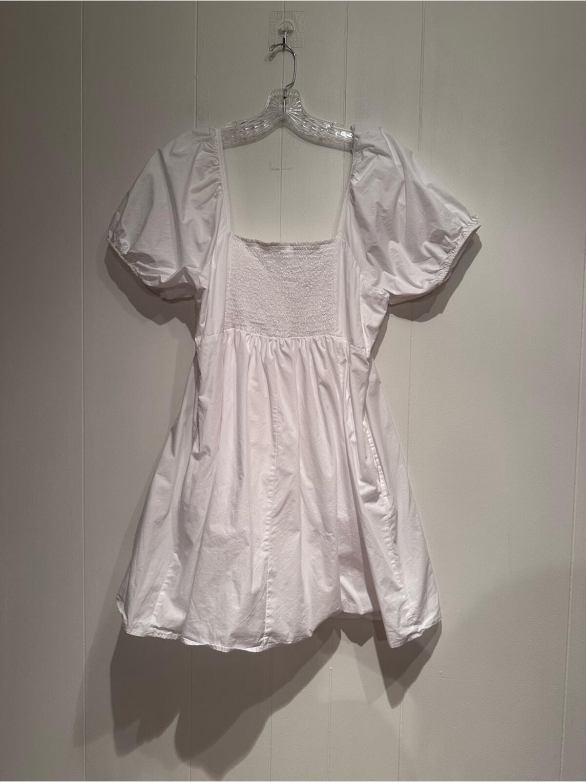 Draper James Poplin Cottagecore White Puff Sleeve Mini Dress XL
